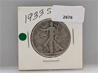 1933-S 90% Silver Walker Half $1 Dollar