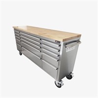 Unused 72" Stainless Steel Rolling Tool Chest 15-D