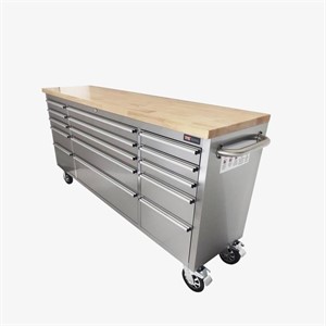 Unused 72" Stainless Steel Rolling Tool Chest 15-D