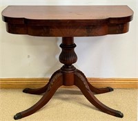 DESIRABLE CLEAN CARVED MAHOGANY GAMES TABLE