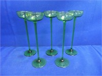Green Glass Tea Light Holders