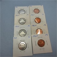 1963 TO 1966 1c & 5c PROOFLIKE COINS