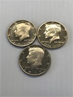 1974-S, 1976-S, 1977 Proof JFK Halves x3