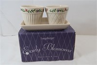 Longaberger Early Blossoms Flower Pots & Tray