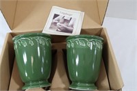 2 Pc Longaberger Vase Garden Set-5"H