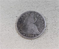 1854 seated Liberty half dollar