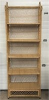 Rattan Wicker Bookshelf / 5 Shelves
