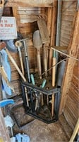Garden tool holder and tools