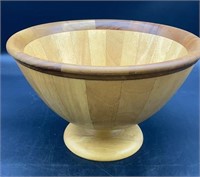 Clay Art Wood Pedestal Bowl - Handcrafted