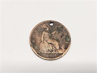 1861 Great Britain Half Penny Coin