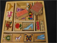 MELISSA & DOUG WOOD BLOCK RUBBER STAMPS