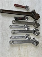 Assorted adjustable wrenches