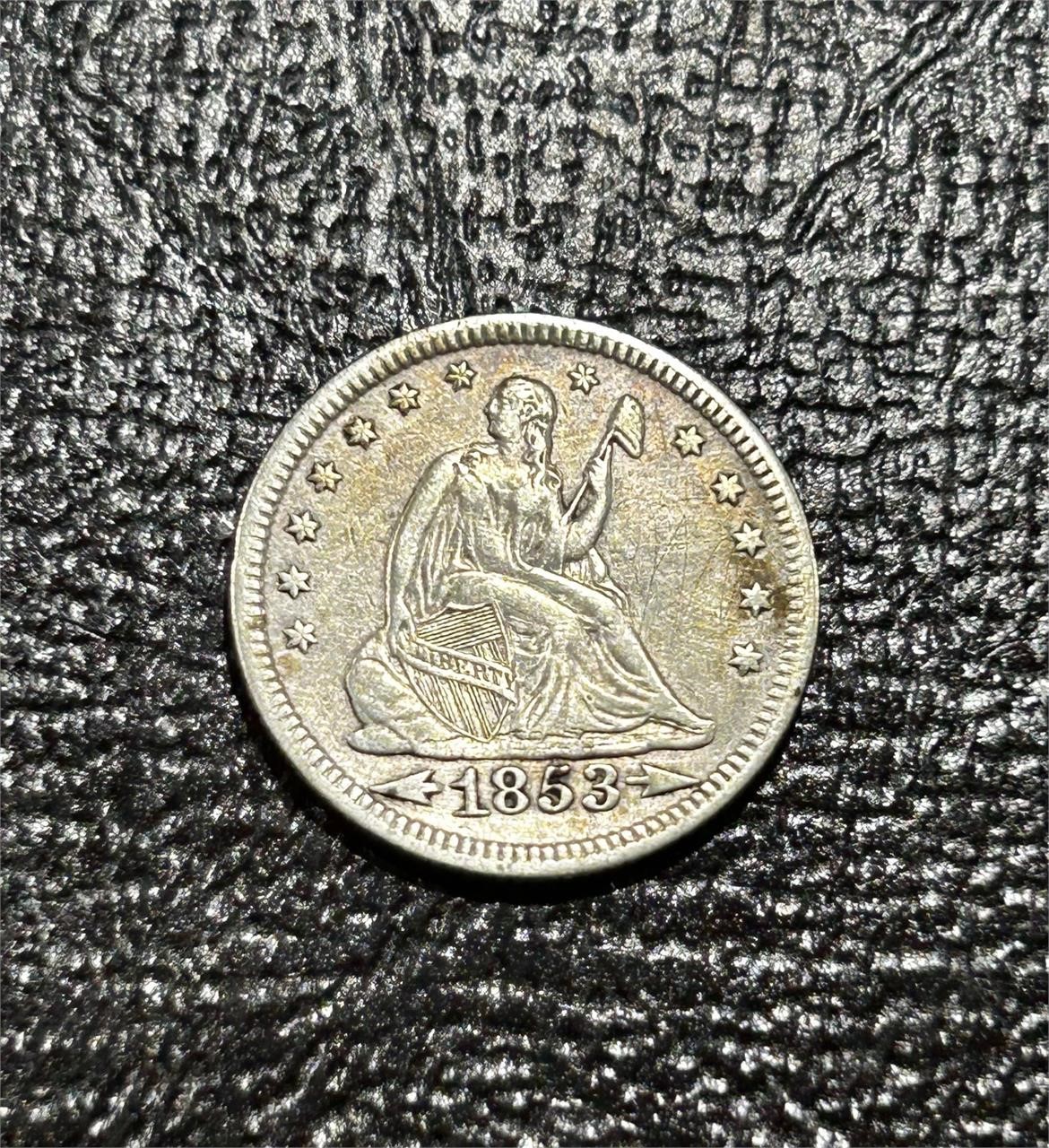 1853 US Seated Liberty Quarter *With Arrows