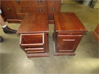 Pair of Cherry Finish Magazine End Tables