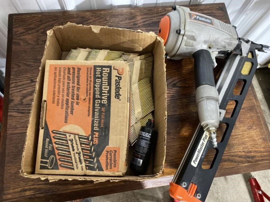 Paslode nail gun and nails