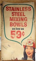 Vintage Texaco Stainless Steel Mixing Bowls &