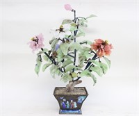 Chinese Jade&Semi-Precious Stone Bonsai Tree