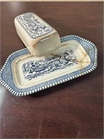Butter dish, discolored possible cracked