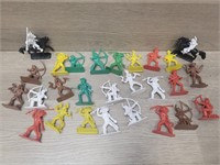 29pc Cowboys & Indians Figures Made in Hong Kong