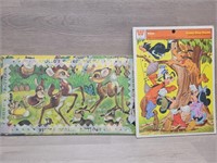 (2) Vtg Frame-Tray Puzzles