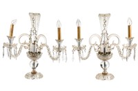French Style Crystal Candelabras - Pair