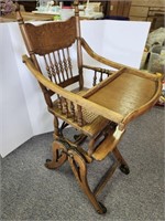 Antique High Chair converts to Stroller,