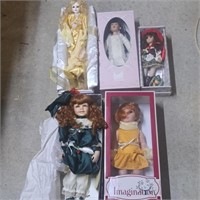 5 Porcelain Dolls unplayed with