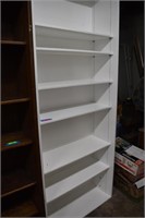 Adjustable White Wood Bookshelf 36x19x72