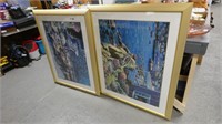 Large Pair of Framed Prints