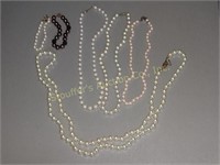 4 Vintage pearl? Necklaces longest is 34" & 2