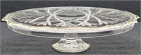Large Beautiful Crystal Pedestal Cake Plate