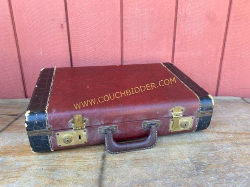 Antique Suitcase with inside storage