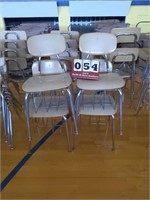 4ea. School Chairs w/ Baskets Under Them