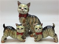 (3) VTG. CAT FIGURINES, MADE IN JAPAN