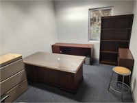 Office set Desk, Credenza, File Cabinet & 2