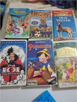 6 VHS TAPES 101 DALMATIONS, WINNIE THE POOH