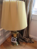Brass Bottom Lamp with Shade (Approx. 34" Tall)