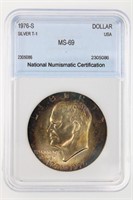 1976-S Ike $1 NNC MS69 Silver T1 AWESOME TONING!!