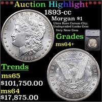 *Highlight* 1893-cc Morgan $1 Graded ms64+