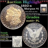 *Highlight* 1892-s Morgan $1 Graded ms63+ PL