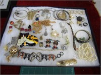 Showcase of jewelry. Earrings,necklaces,etc.