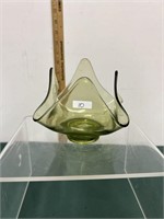 Vinking Glass Green Handkerchief Bowl
