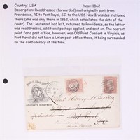 US Stamps Civil War cover mailed to Port Royal, SC