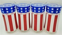 4 Libbey American Flag Drinking Glasses
