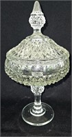 Indiana Glass Diamond Point Stemmed Candy Dish