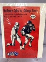 Baltimore. Colts vs Chi. Bears Aug 10 1968 program