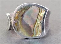Sterling & Abalone Adjustable Ring