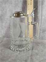 ALWE VINTAGE WEST GERMAN GLASS BEER STEIN MUG