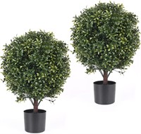 Artificial Topiary Boxwood Ball Trees  Set of 2