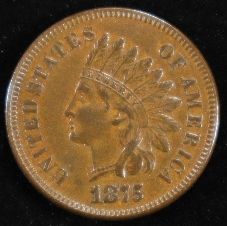 1875 INDIAN HEAD CENT CHOICE UNC